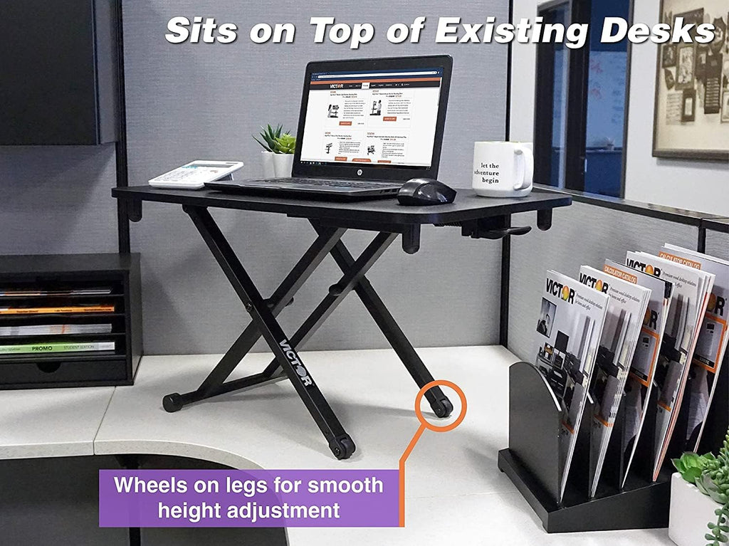 Adjustable Standing Desk, 29”x18.5, Black Y2592