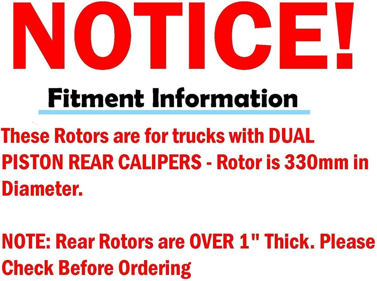 12.99" Front & Rear Drilled Slotted Rotors w/Brake Pads C19347