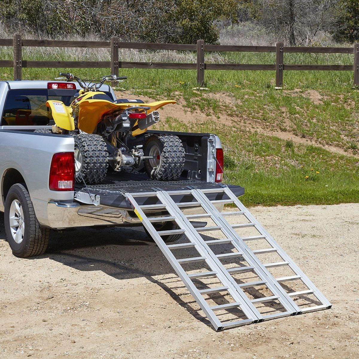 1500 lb. Capacity 45 in. x 69 in. Tri-Fold Aluminum Loading Ramp H617