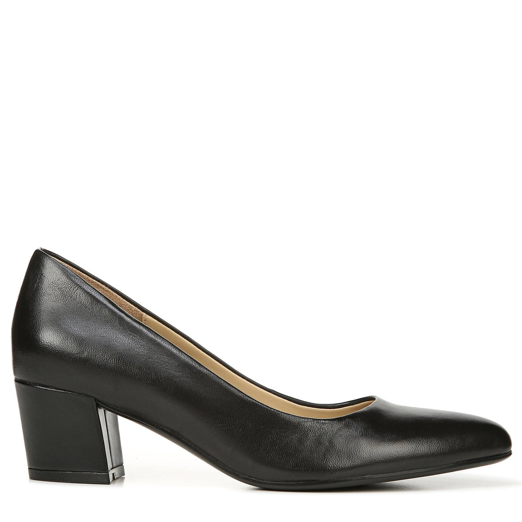 Black Leather Pumps V15881
