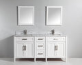 72 in. Double Sink Vanity in Carrara Marble & Mirror - White I647