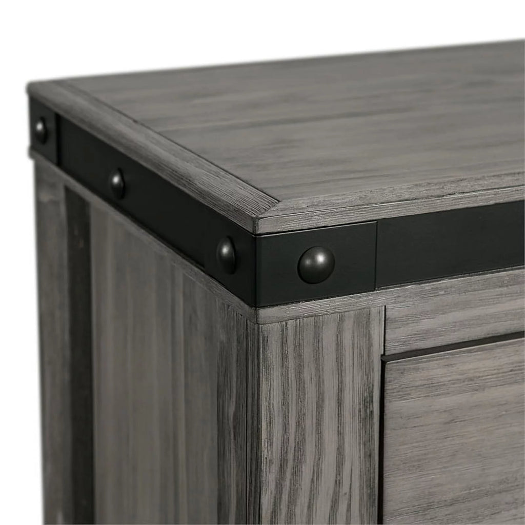Gray Solid Wood 5-Drawer Chest V834303