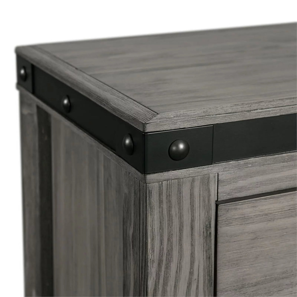 Gray Solid Wood 5-Drawer Chest V834303