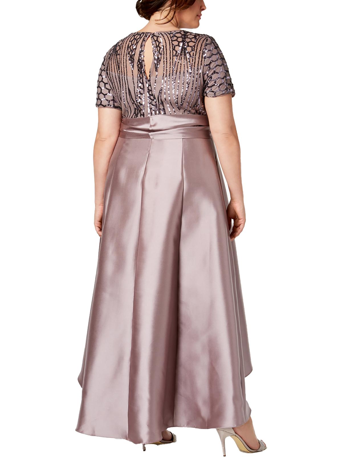 Plus Sequined Taffeta Formal Dress T603