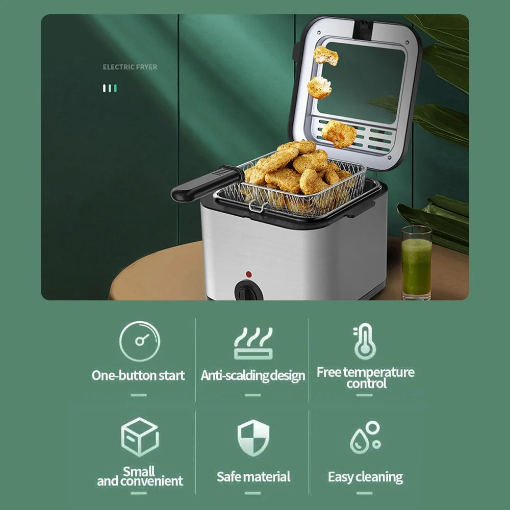 2.5L 1000W Stainless Steel Electric Fryer Y705267