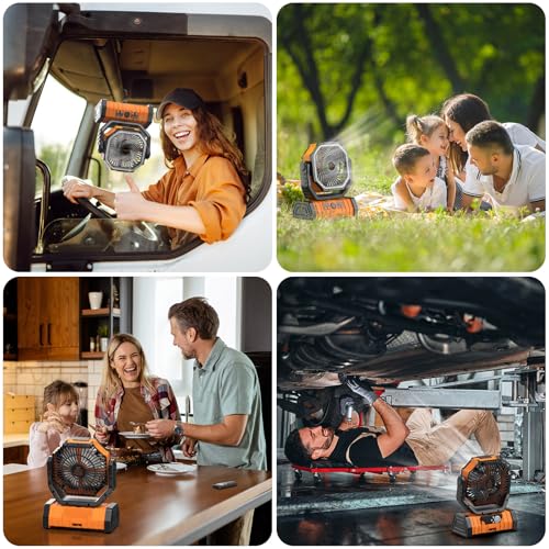 20000mAh Rechargeable Camping Fan with LED Lantern U8026