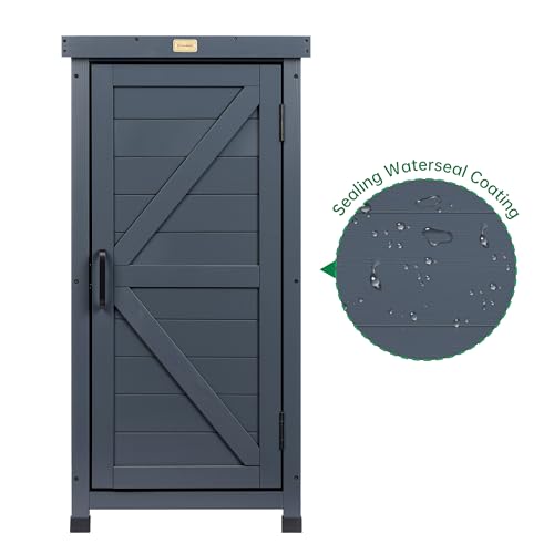 Outdoor Storage Cabinet with Metal Tabletop & Shelves U29771