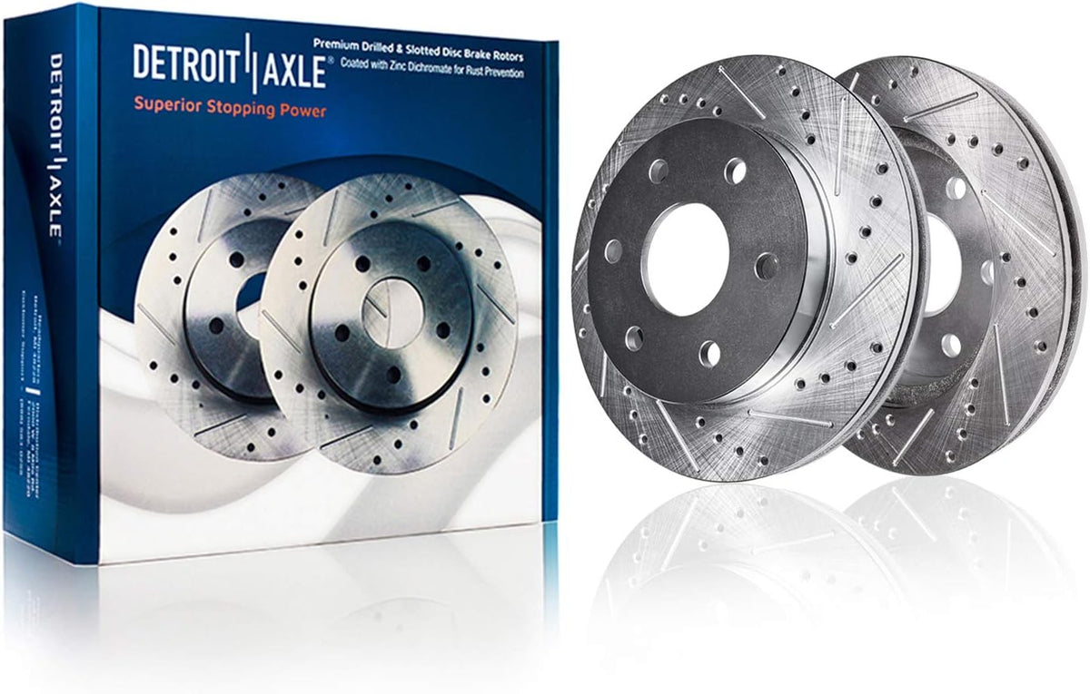 12.99" Front & Rear Drilled Slotted Rotors w/Brake Pads C19347